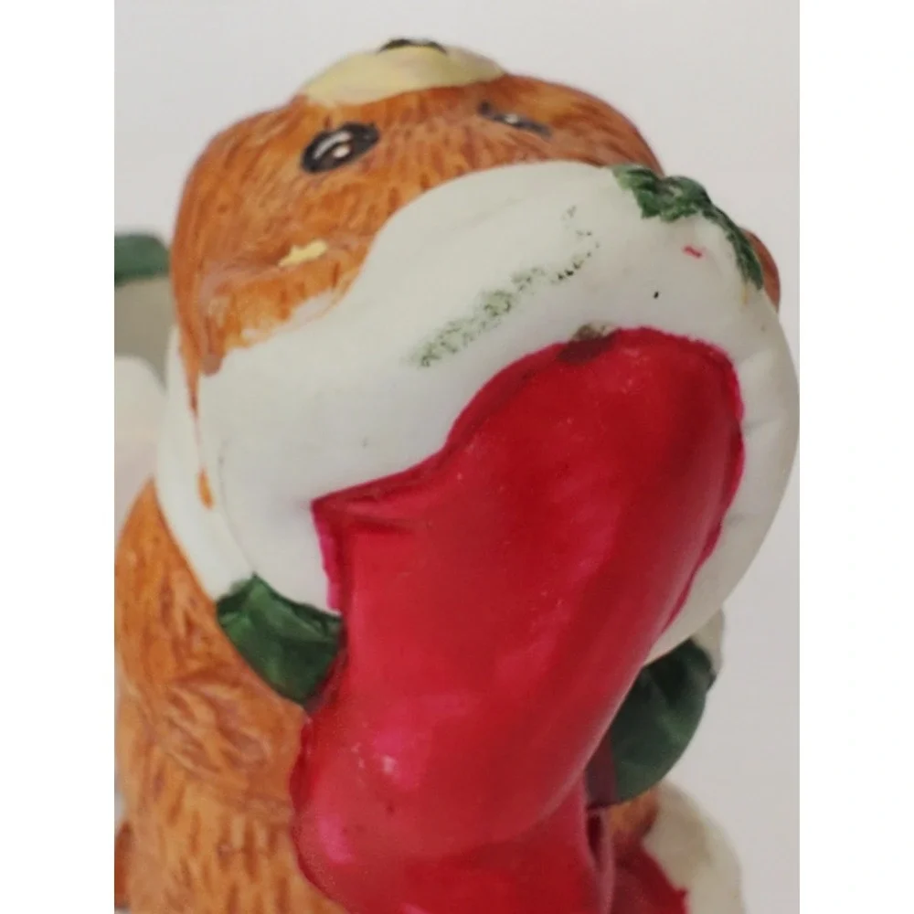 Vintage Giftco Inc Christmas Teddy Bear Ceramic Votive Candle Holder Presents